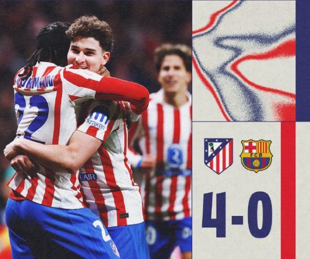 开云下载-【国王杯】马竞4比0巴萨！格子破门小蜘蛛传射